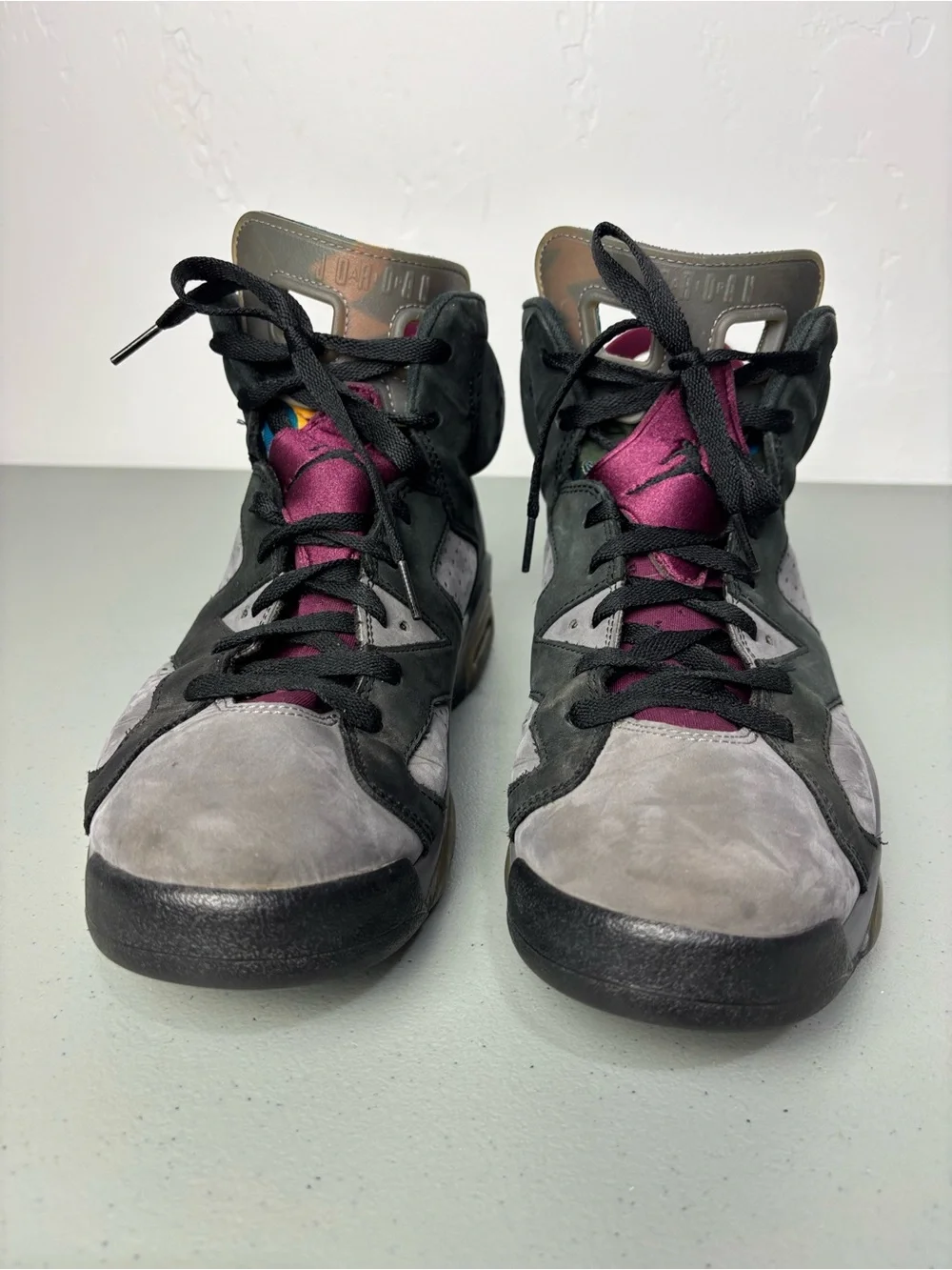 Jordan 6 Retro Bordeaux Men's Athletic Basketball Sneakers 11 Black Gray